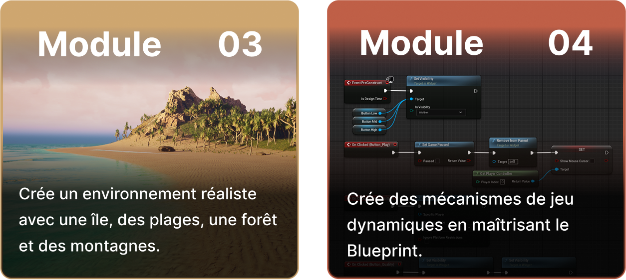 Crée une map réaliste dans Unreal Engine et maîtriser la programmation blueprint.